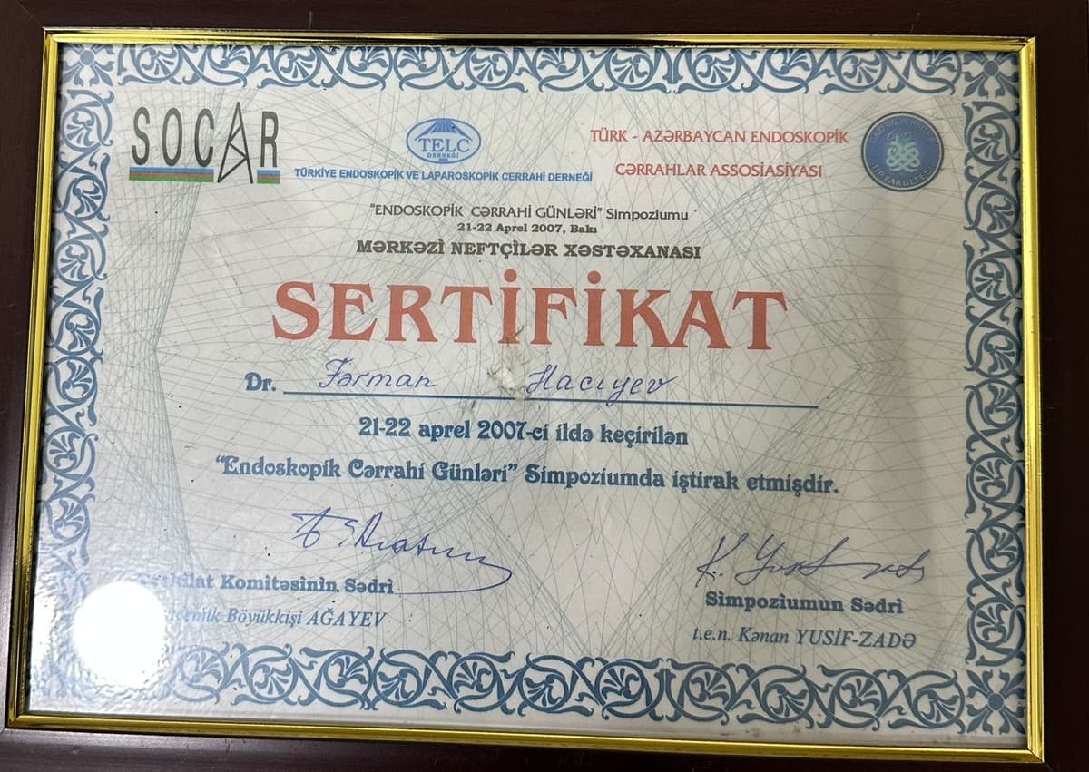 Həkim Peşəkar Sertifikatı 3 - Turan Hospital