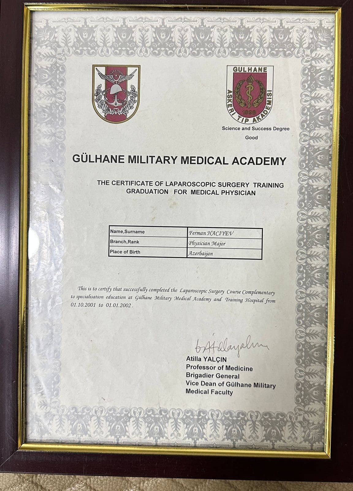 Həkim Peşəkar Sertifikatı 4 - Turan Hospital