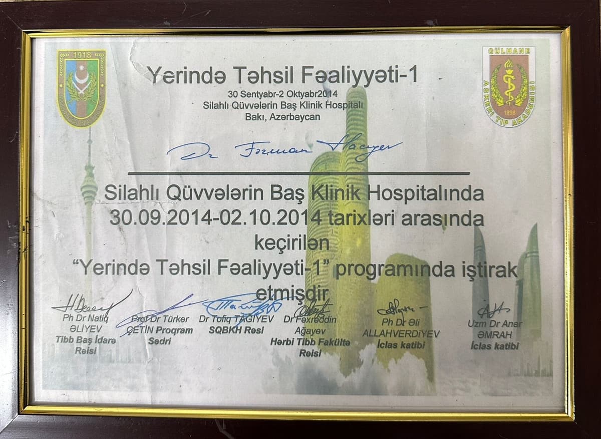 Həkim Peşəkar Sertifikatı 5 - Turan Hospital