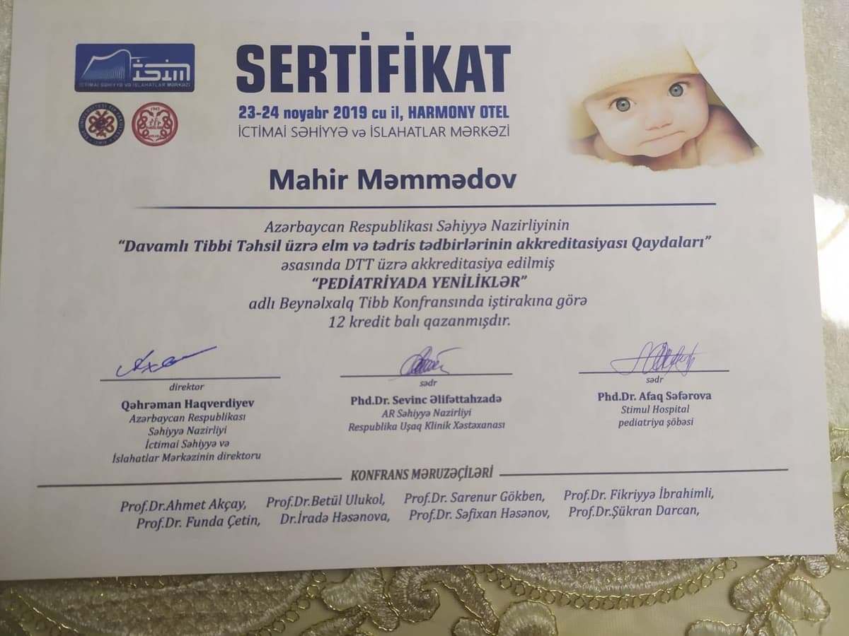 Həkim Peşəkar Sertifikatı 6 - Turan Hospital